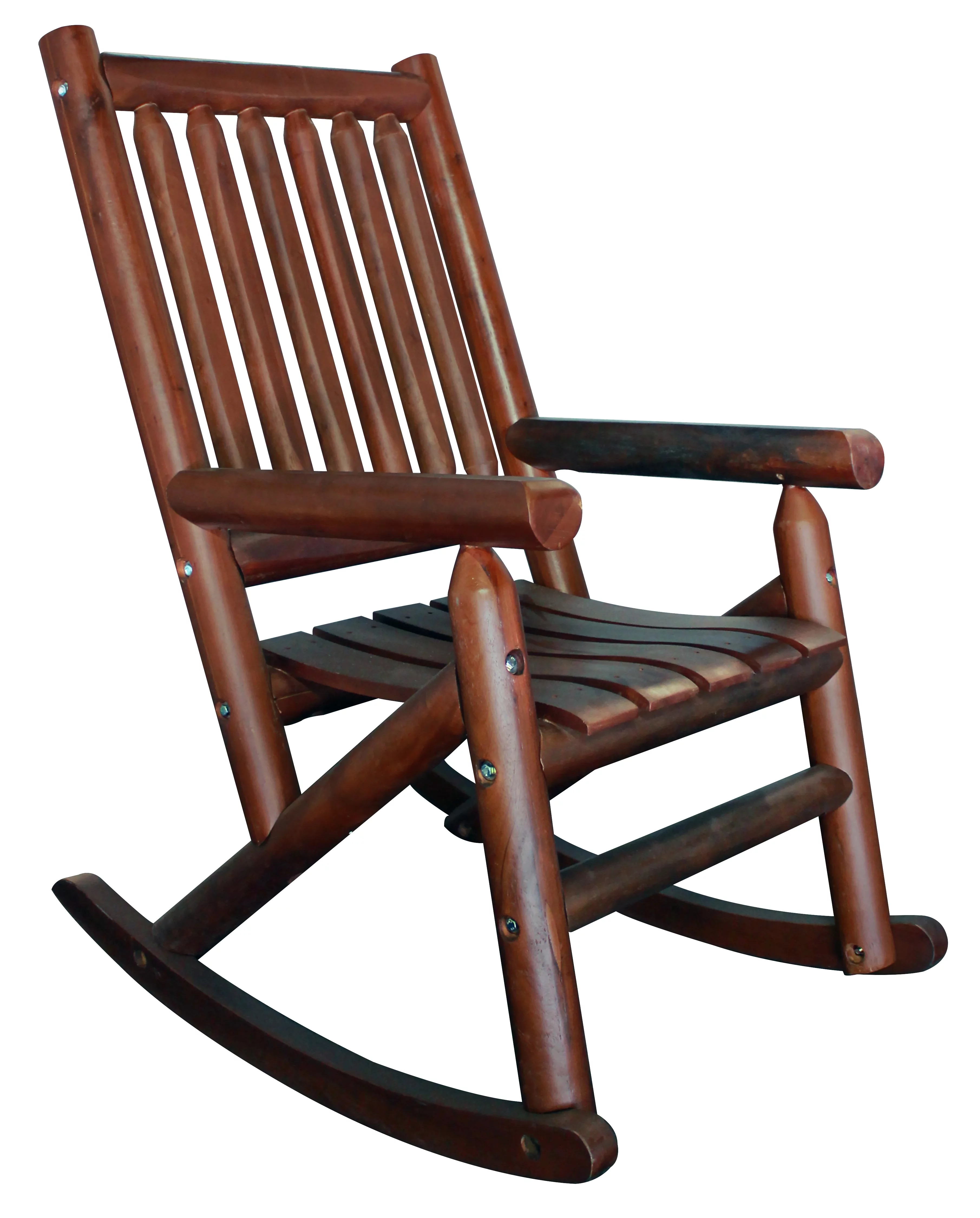 Leigh Country TX 86000 Cherry Amber-Log Adult Wood Rocker - Brown