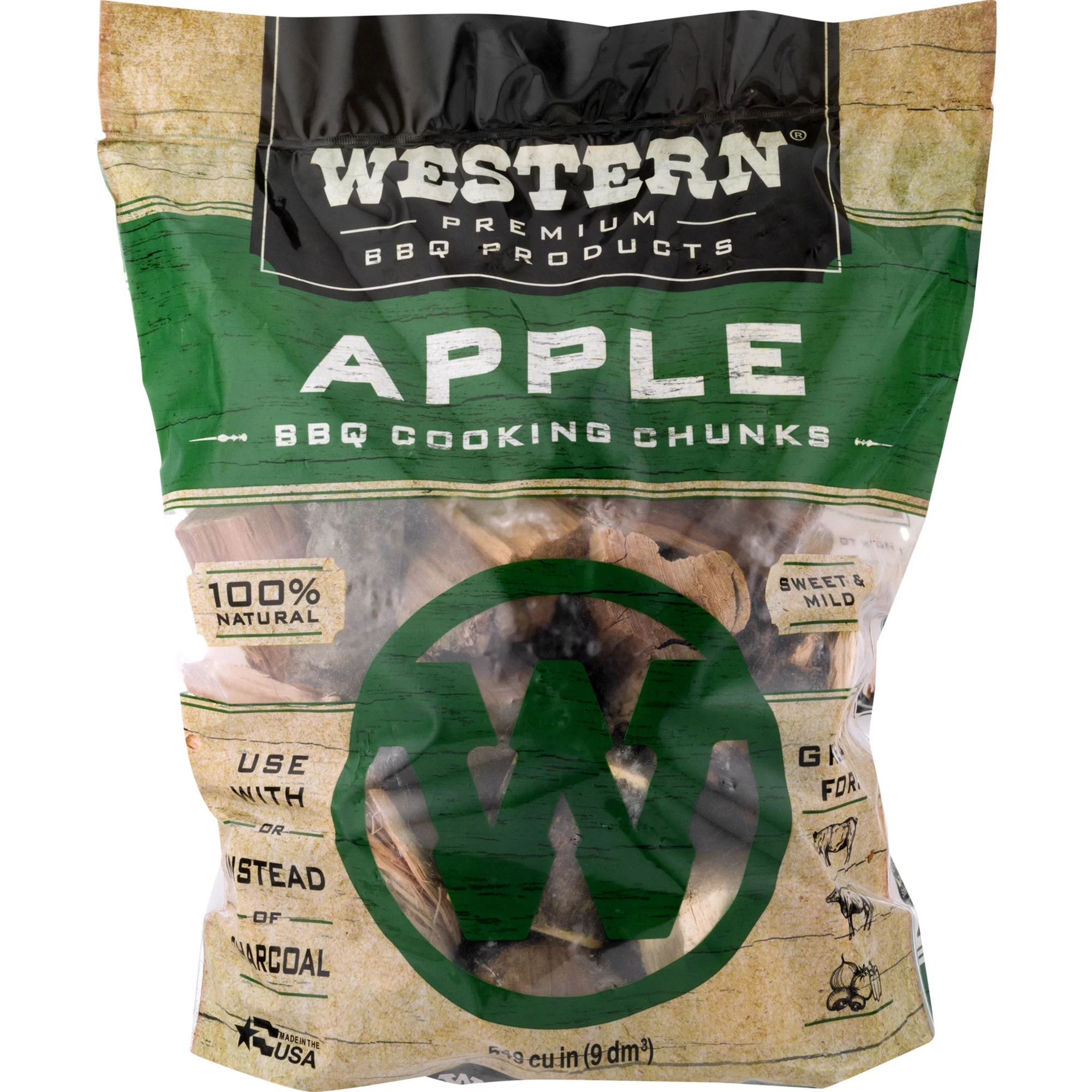 Western Premium BBQ Products Apple BBQ Cooking Chunks, 549 Cu in