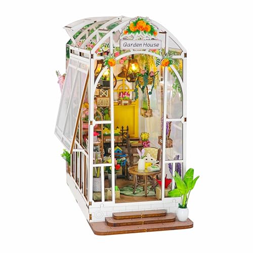 DIY Book Nook Kit Miniature House Kit Wooden 3D Puzzle DIY Dollhouse Booknook Bookshelf Insert Decor with LED DIY Bookend Diorama Puzzles Crafts Hobbies Gifts for Adults/Teens, Book Store