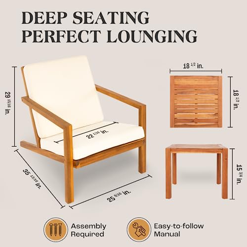 IDZO Heavy Duty 500lbs Weight Capacity Wicker Bistro Table and Chairs Set of 2 with Olefin Fabric Soft Cushions