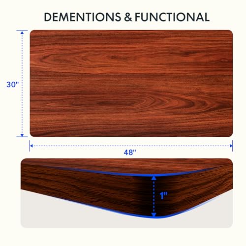 FLEXISPOT EN2 Whole-Piece Standing Desk with Clamp Power Strip, 55 x 28” Electric Stand Up Height Adjustable Desk with Cable Management (Black Frame + 55