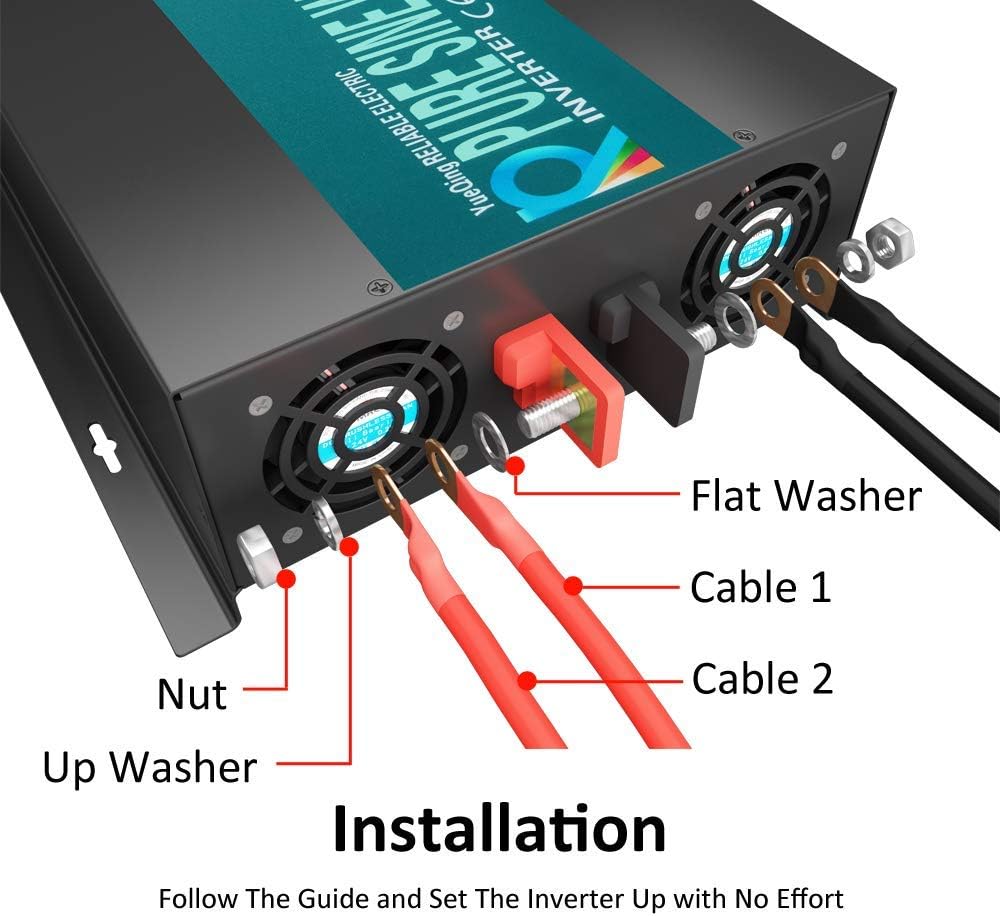 WZRELB Strong Driving Capacity 2500W 24VDC to 120VAC Pure Sine Wave Inverter Power Converter (RBP250024B1)