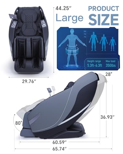 Stylish Massage Chair Full Body Zero Gravity Massage Chair Rocking Sleep Mode 3D SL Yoga Stretch Massage with Heat 12+ Modes Upgraded Calf +11cm Wireless Phone Charge Screen Touch Large Size White