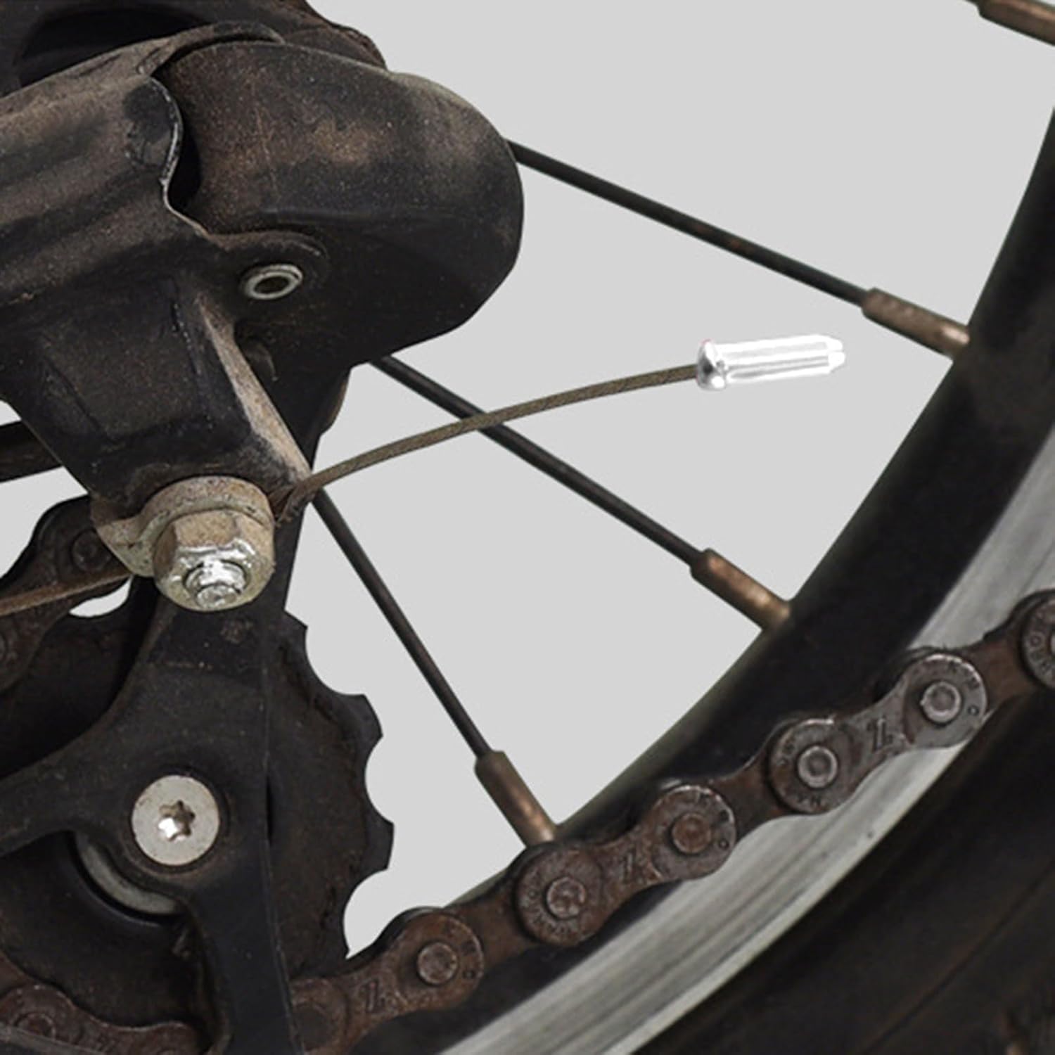 100 Pcs Mountain Bicycles Brake Cable Tip Aluminum Alloy Brake End Cover Crimps Brake Cable Gears Wire End Cap Cable End Crimps