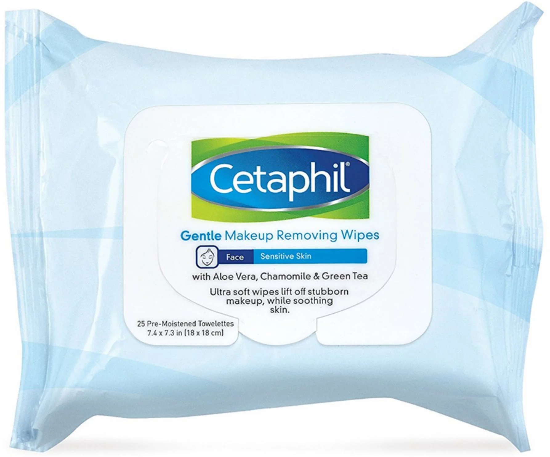 Cetaphil Gentle Makeup Removing Wipes 25 ea (Pack of 2)