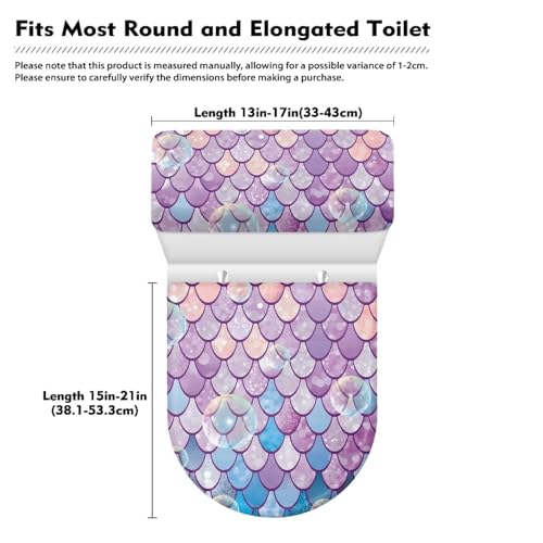 Christmas Bow Bell Toilet Tank Lid Cover and Toilet Seat Lid Cover 2 Pcs Set Toilets Covers with Elastic Cloth Fits Most Toilets Tanks & Lids