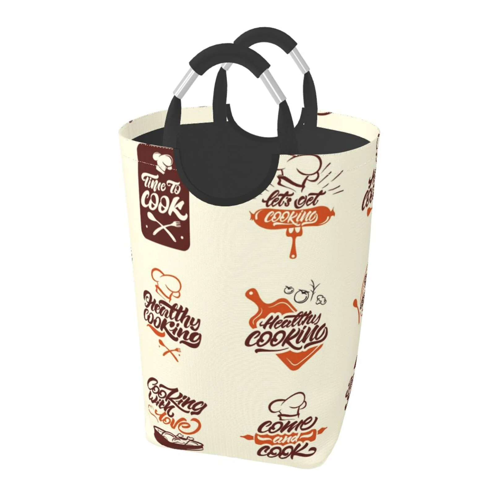 KLL Cooking With Love Laundry Hamper,Large Canvas Fabric Lightweight Storage Basket Toy Organizer Dirty Clothes Collapsible Waterproof