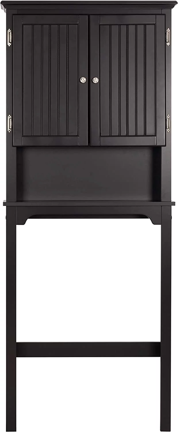 UTEX Bathroom Storage Over The Toilet, Bathroom Cabinet Organizer with Adjustable Shelves and Double Doors, Wood Bathroom Space Saver,Espresso