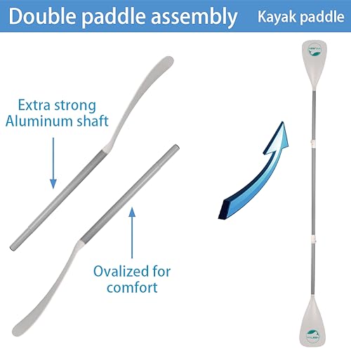YVLEEN SUP Paddle Board Paddle，Stand up Paddleboard Paddles Adjustable Aluminum 4-Piece Floating Kayak Paddle，Convertible Paddle
