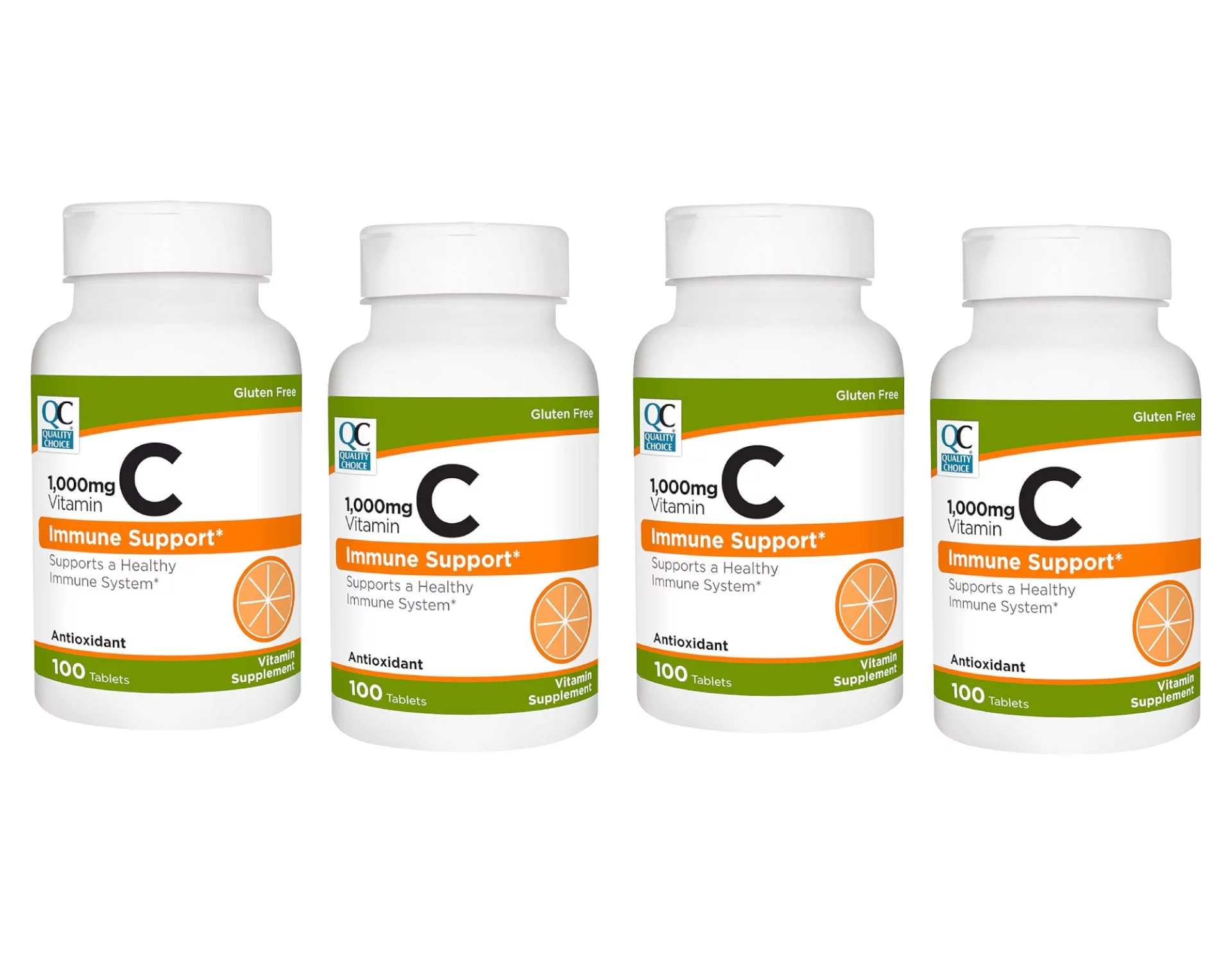 Quality Choice 1000mg Vitamin C Immune Support Antioxidant Tablets, 100 Count - Pack of 4