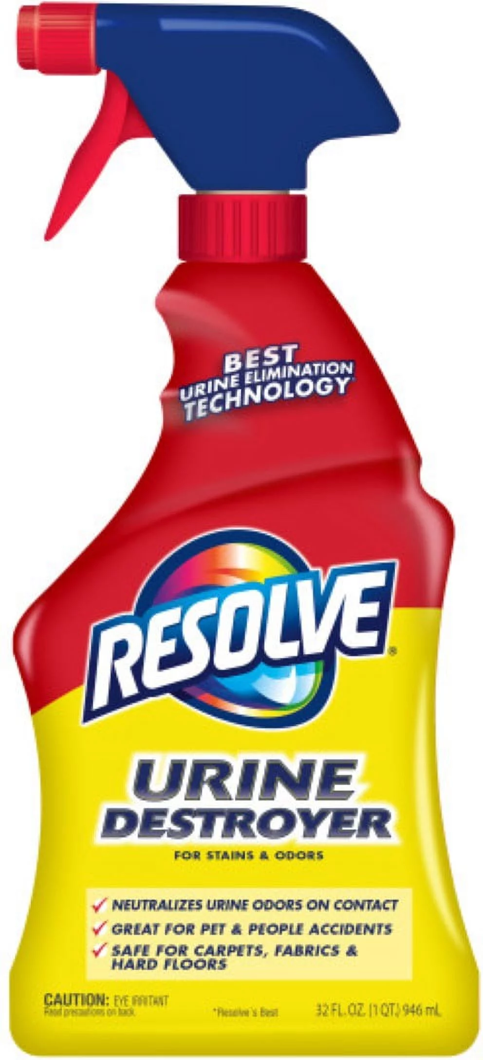 Resolve Urine Destroyer Pet Urine Stain & Odor Remover Spray, 32oz (Pack of 2)
