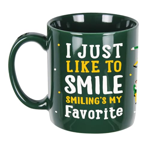 Buddy The Elf Mug, Funny Christmas Coffee Mug, 11oz Holiday Drinking Cup, Elf Merch Gifts, Novelty Christmas Party Cups for Table Decorations, Xmas White Elephant Gifts for Women Men Coworkers