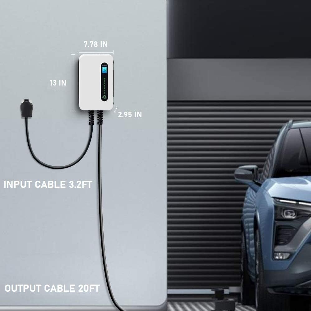 Lectron 240V 40 Amp Level 2 Electric Vehicle (EV) Charging Station with 20ft/6m J1772 Cable & NEMA 6-50 Plug - EVSE 9.6kW Compatible with All SAE J1772 Electric Vehicles