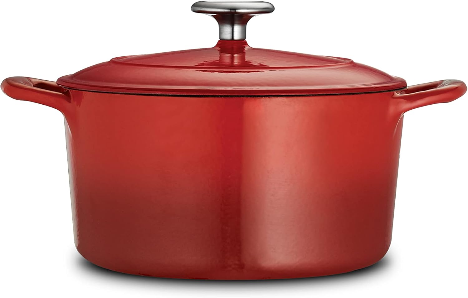 Tramontina Covered Round Dutch Oven Enameled Cast Iron 3.5-Quart, Gradated Red, 80131/046DS