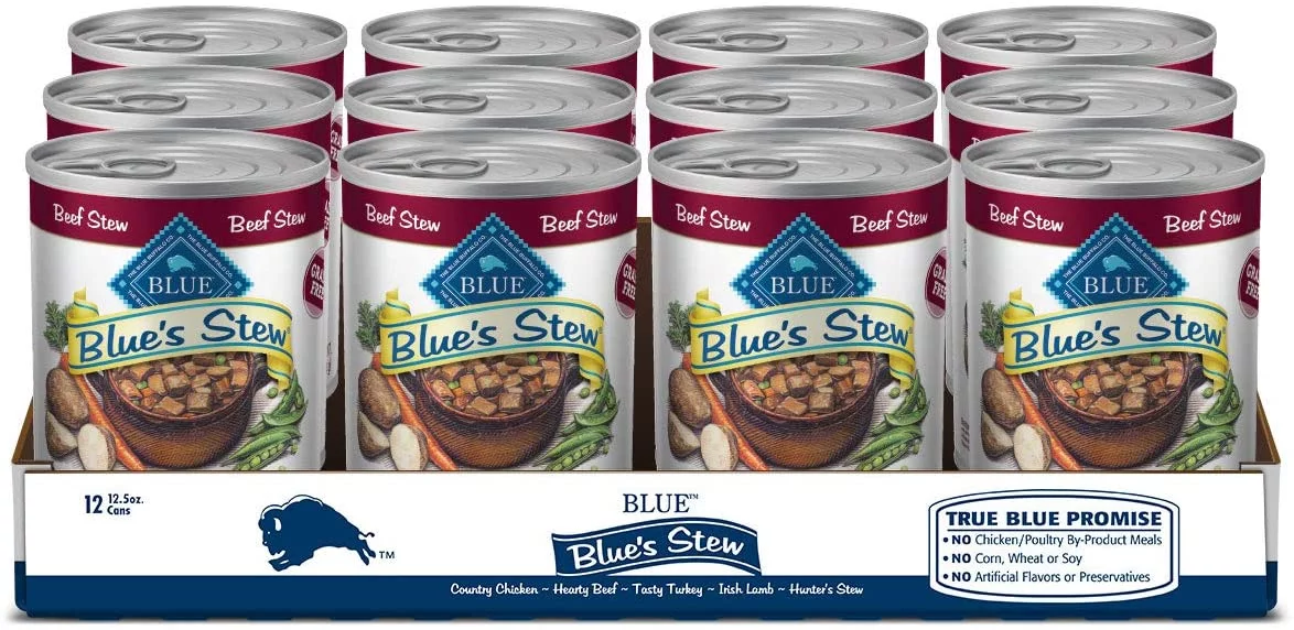 Blue Buffalo Blue's Stew Grain Free Natural Adult Wet Dog Food, 12.5 oz can (Pack of 12)