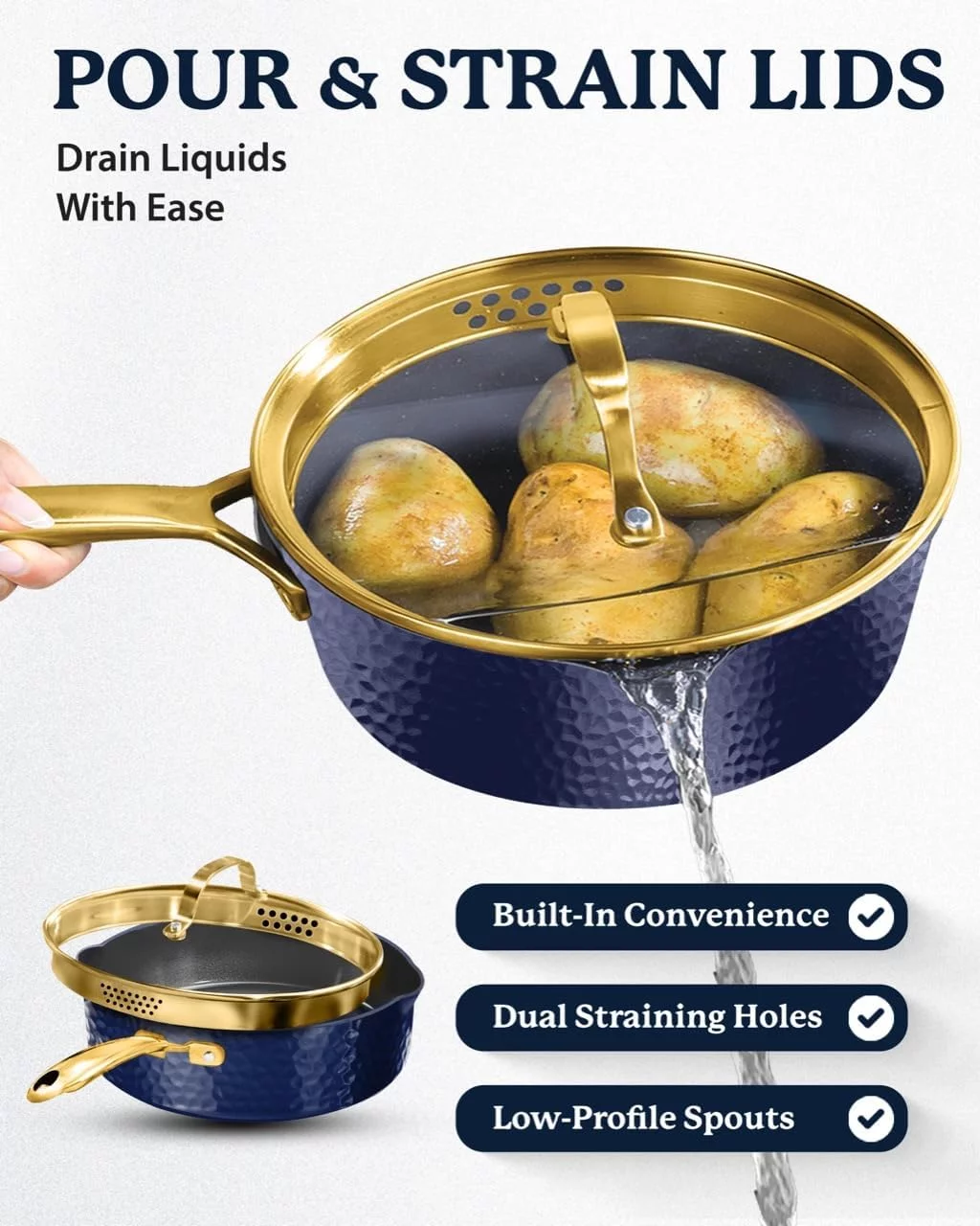 Granitestone 4 Qt Saute Pan with Lid 11 Inch Non Stick Frying Pans Deep Saute Pan Fry Pan with Lid