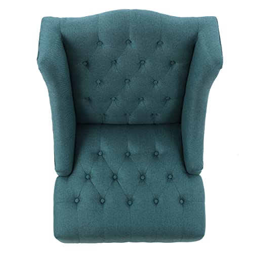 Christopher Knight Home Toddman High-Back Fabric Club Chair, Dark Blue 33.75D x 27.25W x 38.5H in