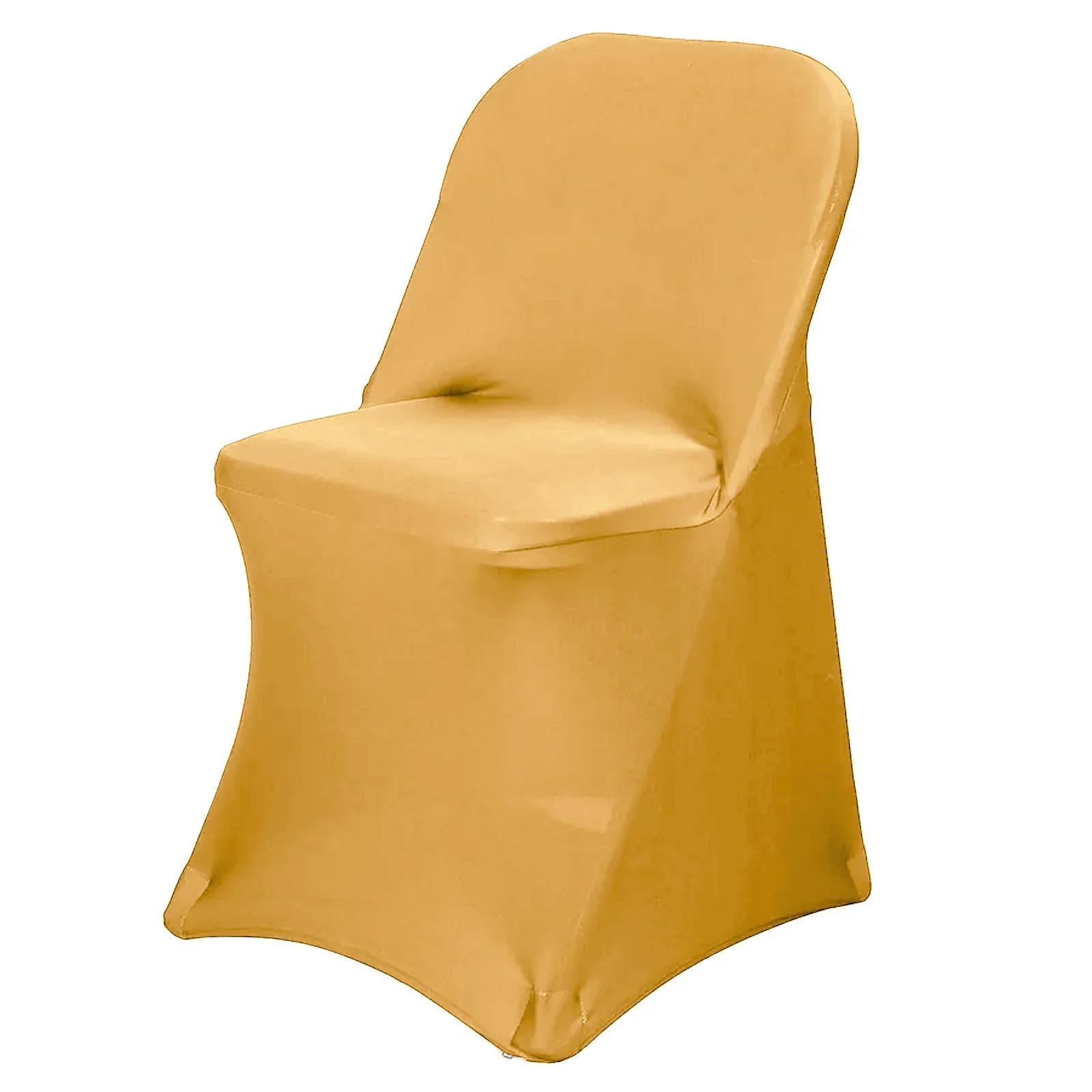 Efavormart 10PCS Stretchy Spandex Fitted Folding Chair Cover Dinning Event Slipcover For Wedding Party Banquet Catering - Gold