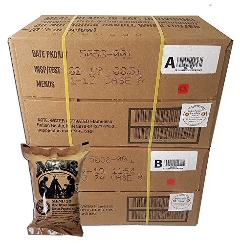 ULTIMATE MRE Case A and Case B Bundle, 24 Meals with 2018 Inspection Date. Military Surplus Meal Ready to Eat with Western Frontier's Inspection and Guarantee.