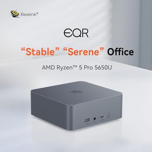 Beelink Mini PC SER5 with AMD Ryzen 5 5500U Mini Computer(6C/12T, up to 4.0GHz), 32GB DDR4 500GB NVMe SSD, Desktop PC 4K HD Dual Display HDMI/DP1.4/WiFi 6/Bluetooth 5.2/2.5Gbps Ethernet