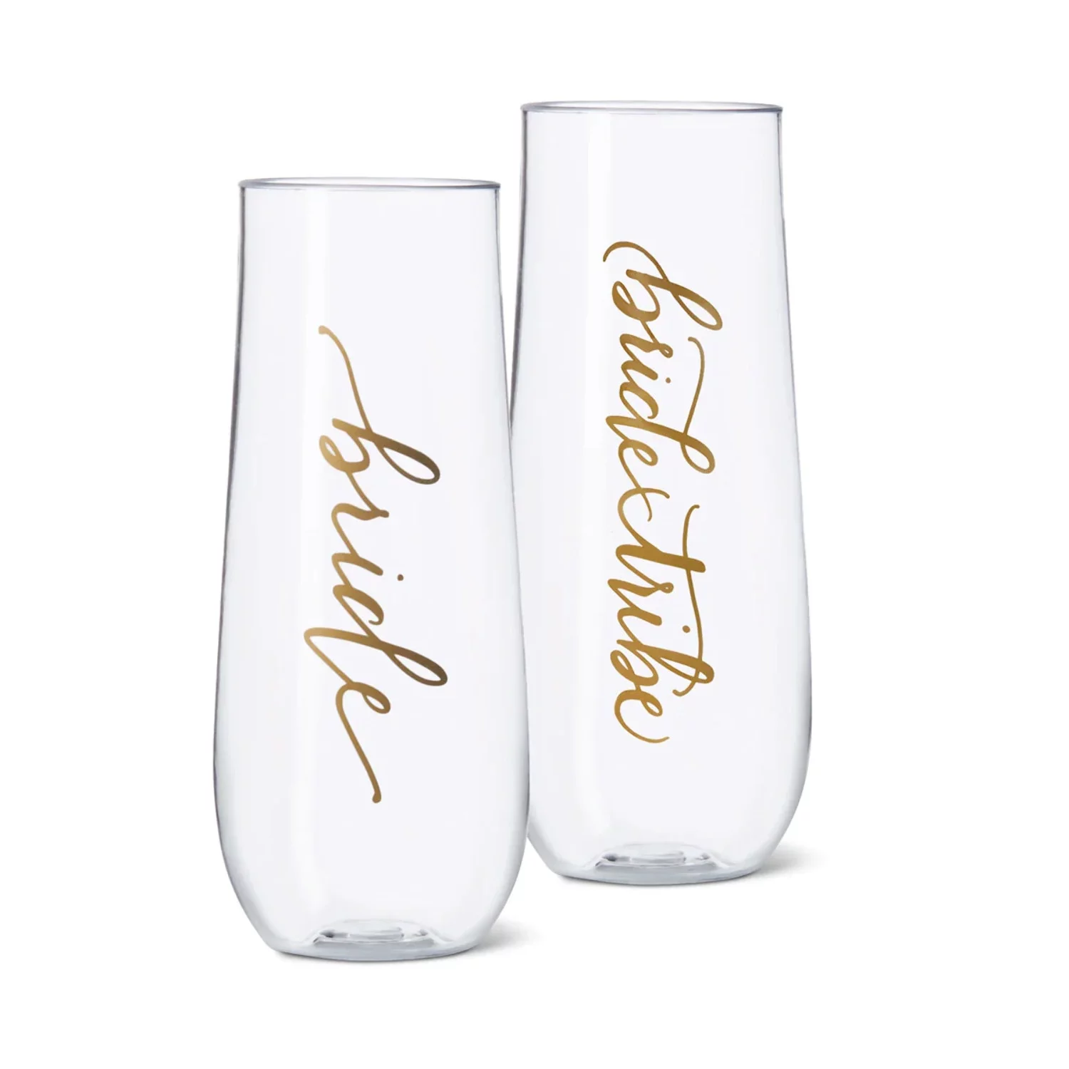 11 Piece Set of Plastic 10 oz. Champagne Cups for Bachelorette Parties, Weddings, and Bridal Showers