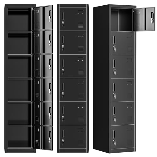INTERGREAT Metal Lockers for Employees with 6 Doors, (72