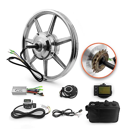 DIY 36V 350W 16 Inch Electric Bicycle Rear Drive Brushless Gear DC Hub Motor Wheel Kit with Controller Thumb Whit LCD