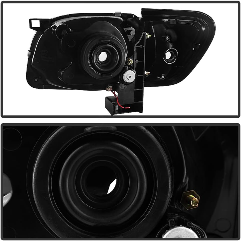 ACANII - For Black 2001-2004 Toyota Tacoma DRL LED Headlights Head Lights Built In Corner Lamps Driver & Passenger Side