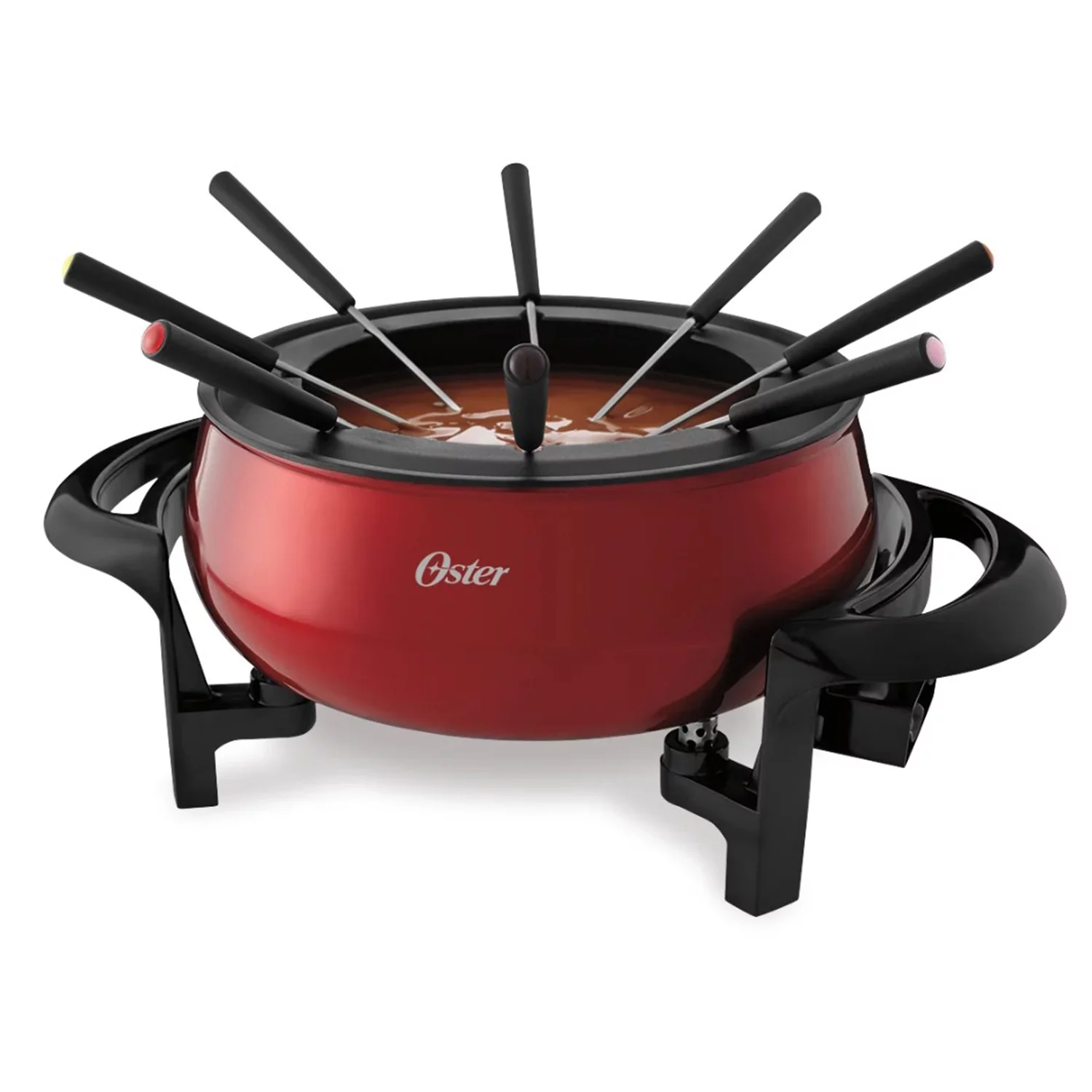 Oster - Electric Fondue Set, 2.8 Liter Capacity, Non-Stick Surface, Red