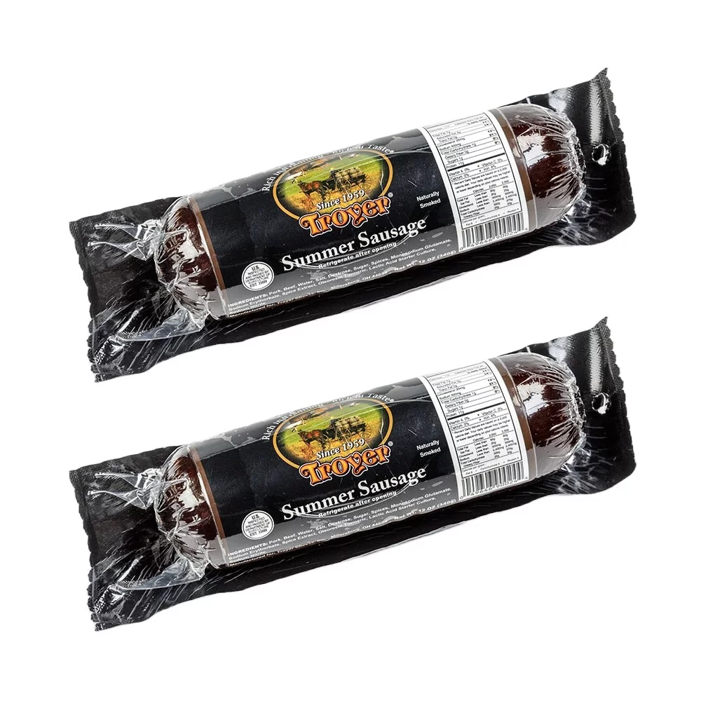 Summer Sausage Plain from Amish Country Slice and Enjoy Pack of 2