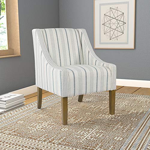 HomePop Velvet Swoop Arm Accent Chair, Suri Blue