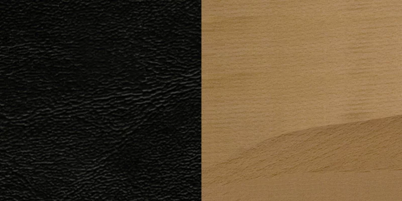 Flash Furniture HERCULES Series Vertical Slat Back Natural Wood Restaurant Barstool - Black Vinyl Seat