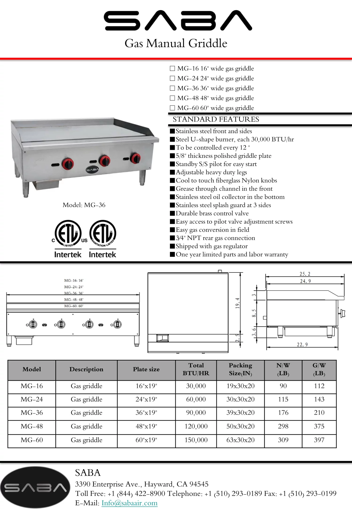 Heavy Duty Commercial Stainless Steel 36