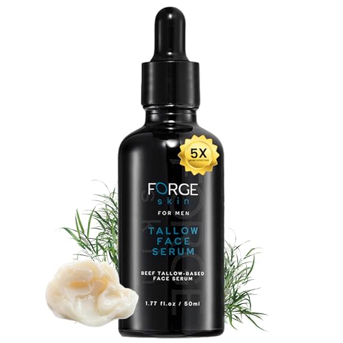 Original Forge Skin Men's Anti-Wrinkle Night Beef Tallow for Face Skin Care - 50ML | Green Tea Face Serum Brightening Serum Skincare For Men | Pore Minimizing Beef Tallow for Skin Glow and Hydration