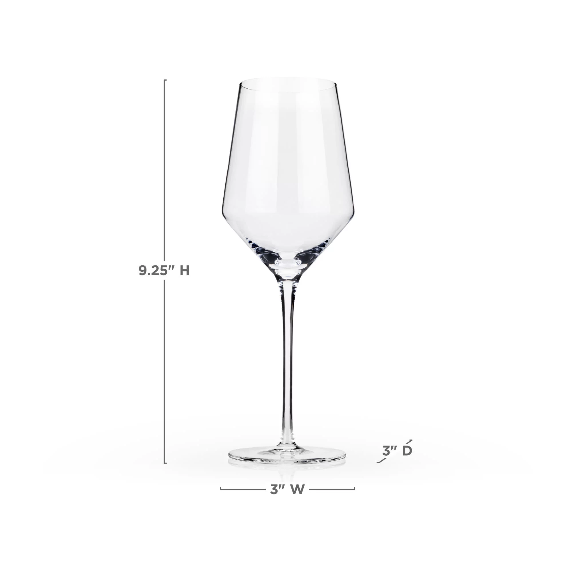 Viski Raye Modern Stemmed Angled Crystal Chardonnay Wine Glasses Set of 2
