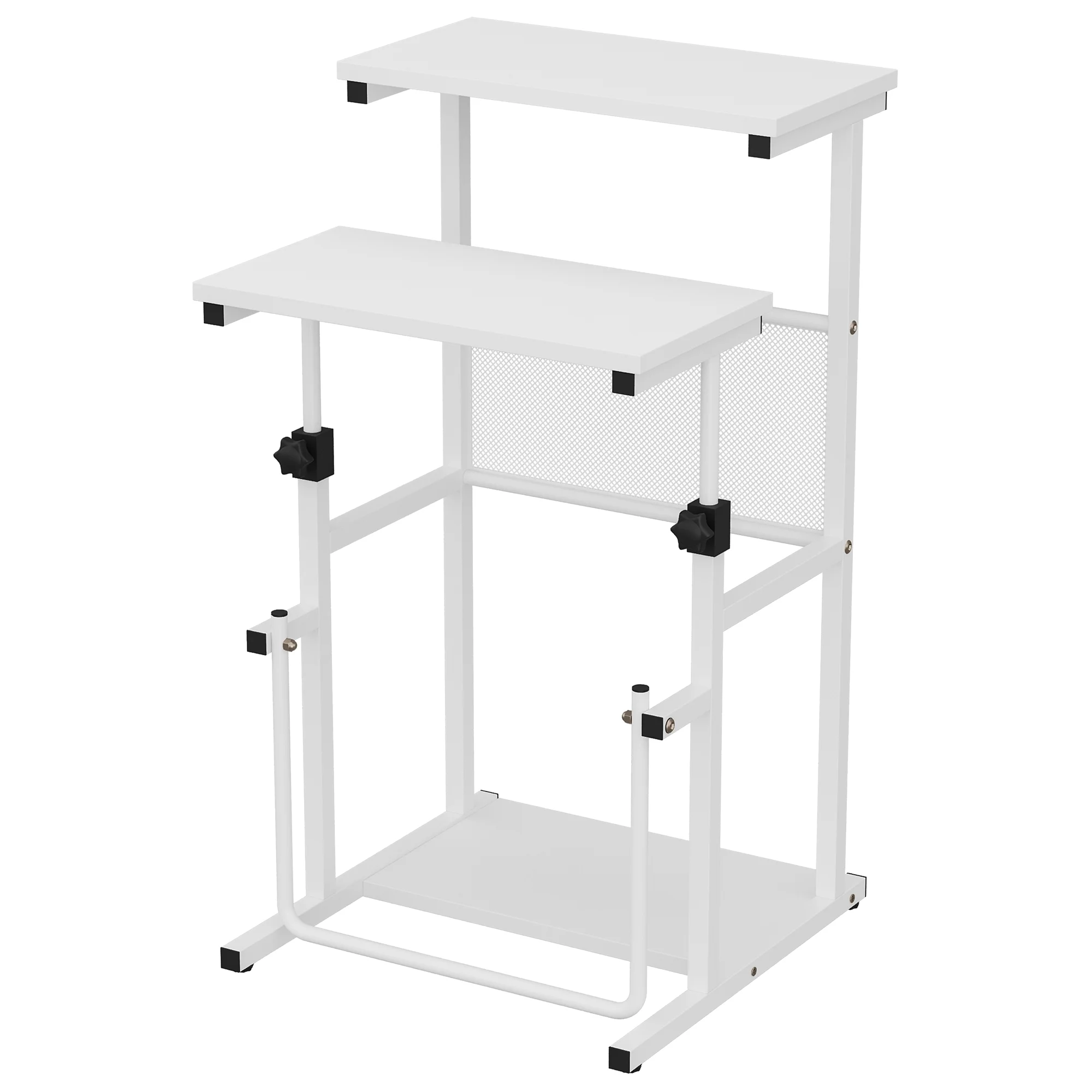 Walsunny Standing Desk Adjustable Height Stand up Desk, Laptop Table with Footrest, Ergonomic Sit-to-Stand Desk White