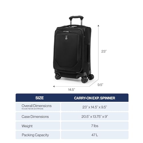 Travelpro Crew Classic Lightweight Softside Expandable Checked Luggage, 8 Wheel Spinner Suitcase, TSA Lock, Men and Women, Checked Large 29-Inch, Patriot Blue