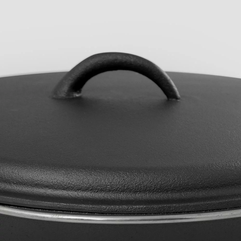 Cook Pro 6 qt. Round Cast Iron Dutch Oven in Black with Lid