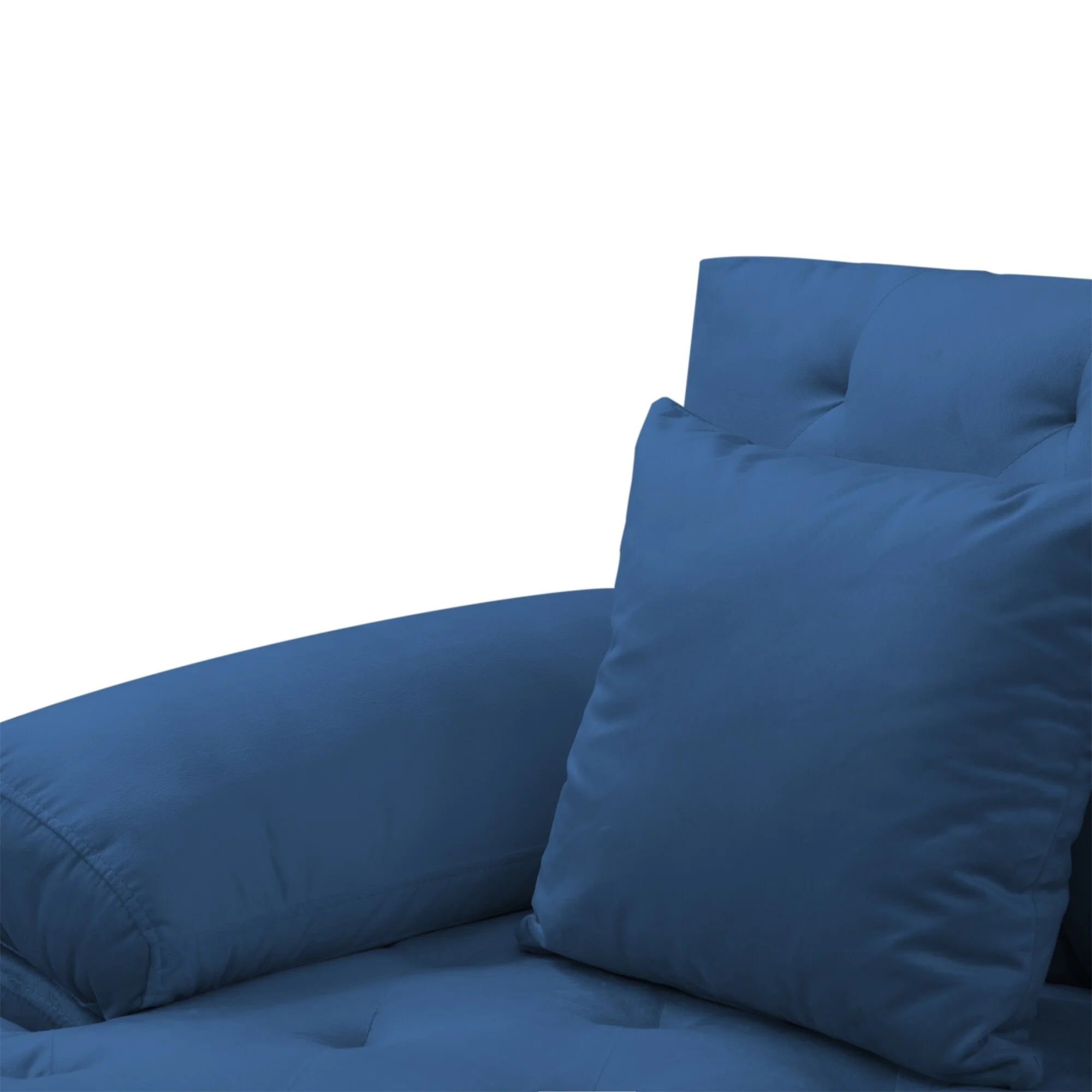 Modern U-Shaped Sectional Sofa with Removable Cushion and Ottoman Navy Blue