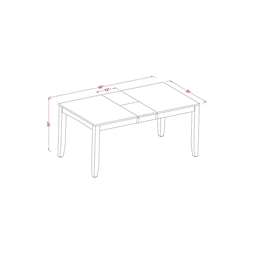 East West Furniture LYAN5-CAP-C Lynfield 5 Piece Modern Set Includes a Rectangle Wooden Table with Butterfly Leaf and 4 Linen Fabric Dining Room Chairs, 36x66 Inch, Cappuccino