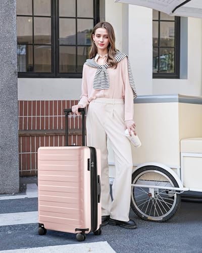 Carry on Luggage 22 X 14 X 9 Airline Approved, 20 Inch Luggage for 3-5 Days Travel, Double Spinner Wheels, Hardshell PC+ABS, TSA Lock (Blue color, Carry-on-38L-20)