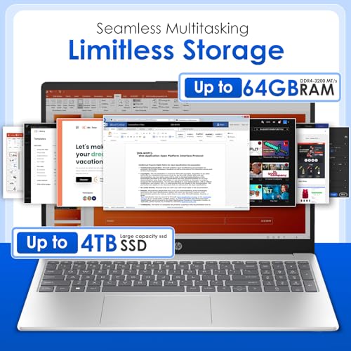 HP 15.6 Business Touchscreen Laptop Computer - w/Office Lifetime & Windows 11 Pro & DVD Drive | 15.6