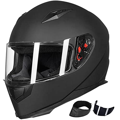ILM Full Face Motorcycle Street Bike Helmet with Removable Winter Neck Scarf + 2 Visors DOT Model-JK313