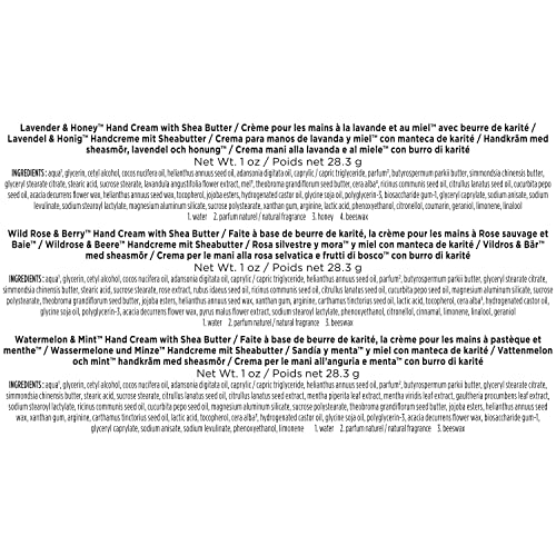 Burt's Bees Spring Gift, 3 Moisturizing Self Care Gifts, Shea Butter Hand Cream Trio Spring Set - Lavender & Honey, Wild Rose & Berry and Watermelon & Mint (Packaging May Vary)