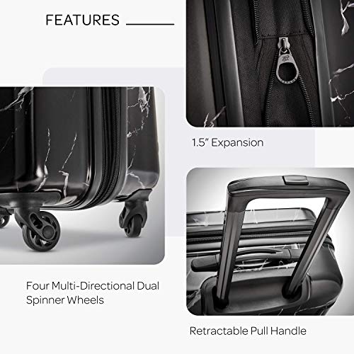 American Tourister Moonlight Hardside Expandable Luggage with Spinner Wheels, Blue Terazzo, 2-Piece Set (20/28)