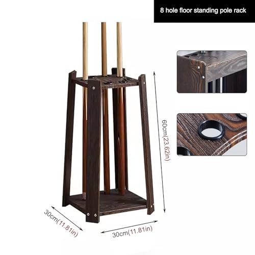 Freestanding Billiard Cue Rack - Holds 8 Pool Cues, Durable Floor Stand Pool Stick Holder, Space-Saving Billiards Storage Solution for Game Rooms