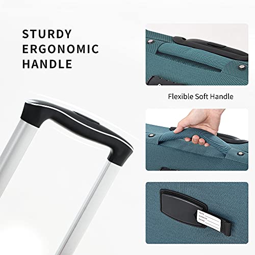 Merax Suitcase Set Softside 3-Piece Expandable Luggage with TSA Lock Spinner Wheels Lightweight Upright Luggage with Travel Bag(22/26/30 IN, Deep Blue)