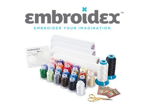Embroidex Embroidery Machine Starter Kit - Everything Needed to Do Machine Embroidery Thread, Stabilizer, Bobbin Needles Etc Plus Bonus Embroidery Designs and Instructional CD