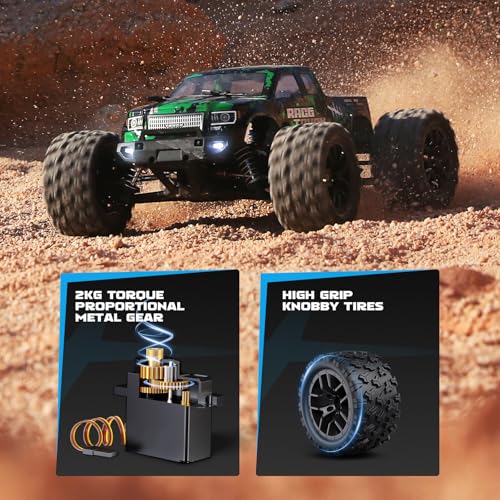 HAIBOXING 1:18 Scale All Terrain RC Car 18859, 36 KPH High Speed 4WD Electric Vehicle with 2.4 GHz Remote Control, 4X4 Waterproof Off-Road Truck with Two Rechargeable Batteries