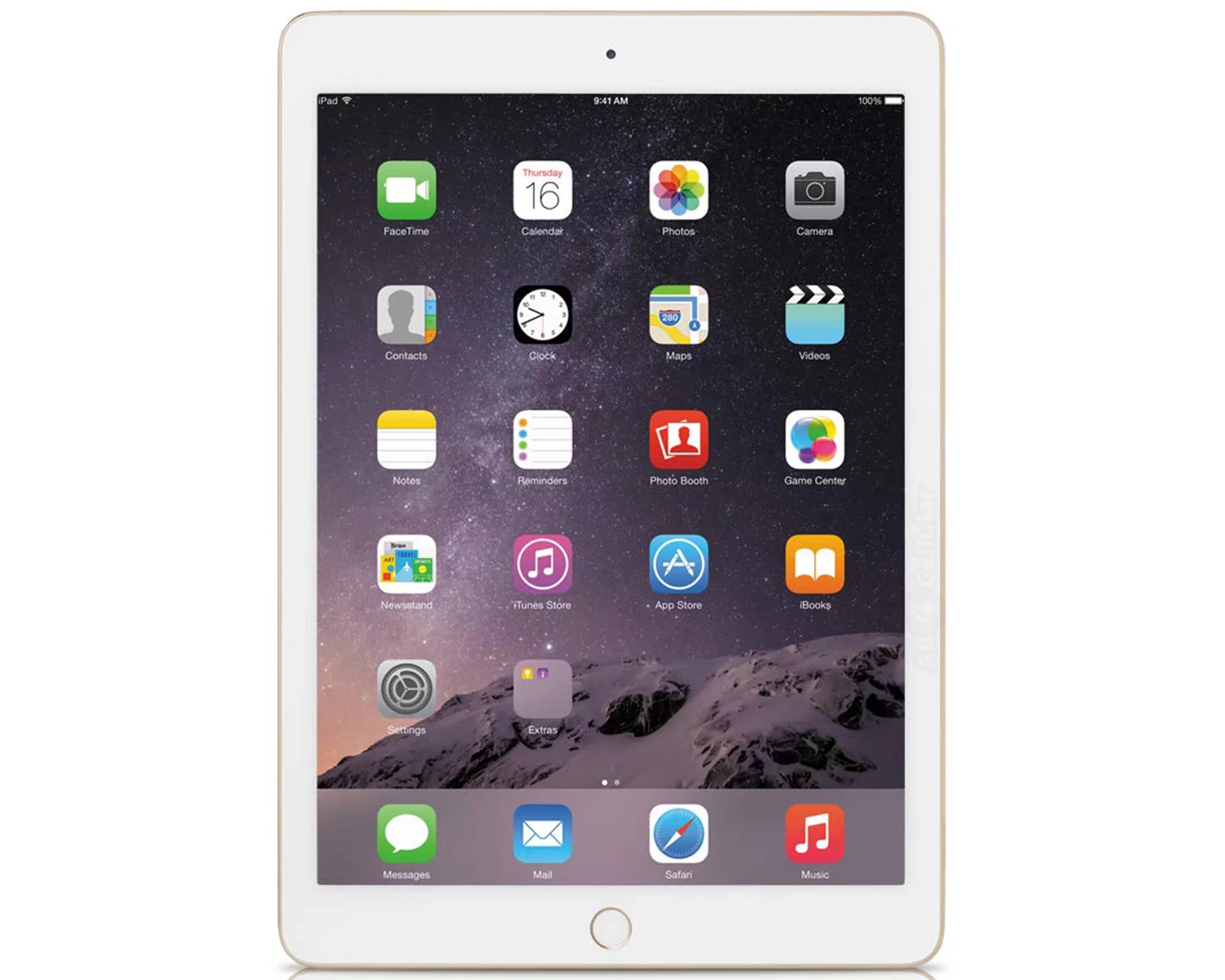 Open Box | Apple iPad Air 2 | 9.7-inch | 128GB | Wi-Fi Only | Bundle: USA Essentials Bluetooth/Wireless Airbuds, Case, Rapid Charger By Certified 2 Day Express